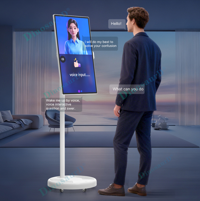 best lightweight easy to move android high definition wheels lcd screen movable portable smart display digital wireless tv