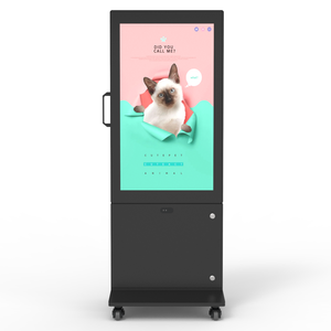 43 inch double-sided display lcd 1800nit screen digital standing outdoor powered portable advertising dual-side battery signage