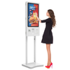 32 inch free stand multi module fast food self service kiosk with POS holder barcode scanner receipt printer
