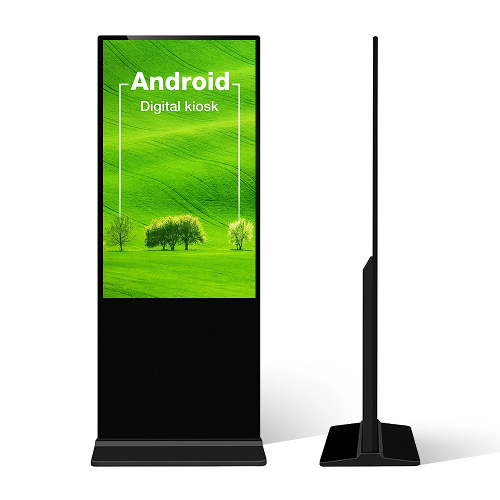 Floor Stand 43 55 Inch 4K Media Player Touch Screen Lcd Digital Vertical Interactive Signage Indoor Advertising Machine