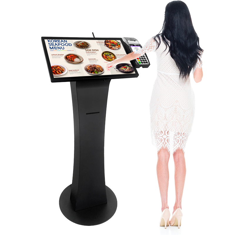21.5 Inch Screen Fashion Design Display Adjustable Angle Self Payment Kiosks With Printer Scanner Graphic Touch Table Kiosk