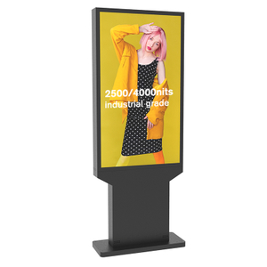 55 65 75 Inch 3000Nits Outside Waterproof Lcd Advertising Display Player Digital Signage Outdoor Totem Floor Stand Screen Kiosk