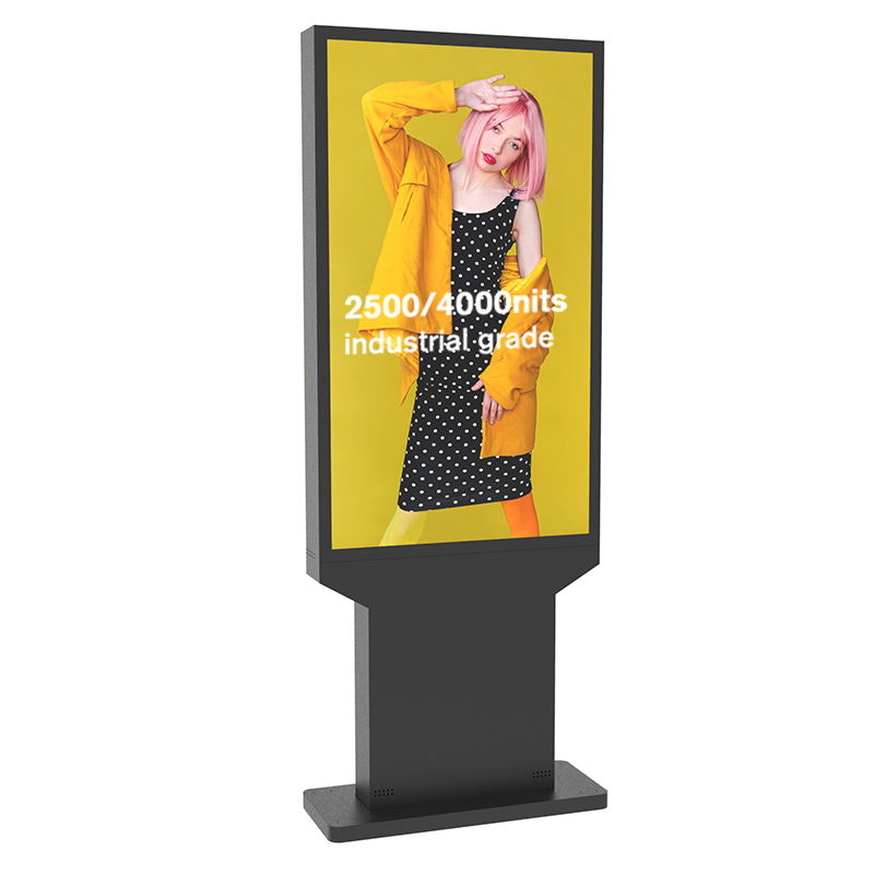 55 65 75 Inch 3000Nits Outside Waterproof Lcd Advertising Display Player Digital Signage Outdoor Totem Floor Stand Screen Kiosk
