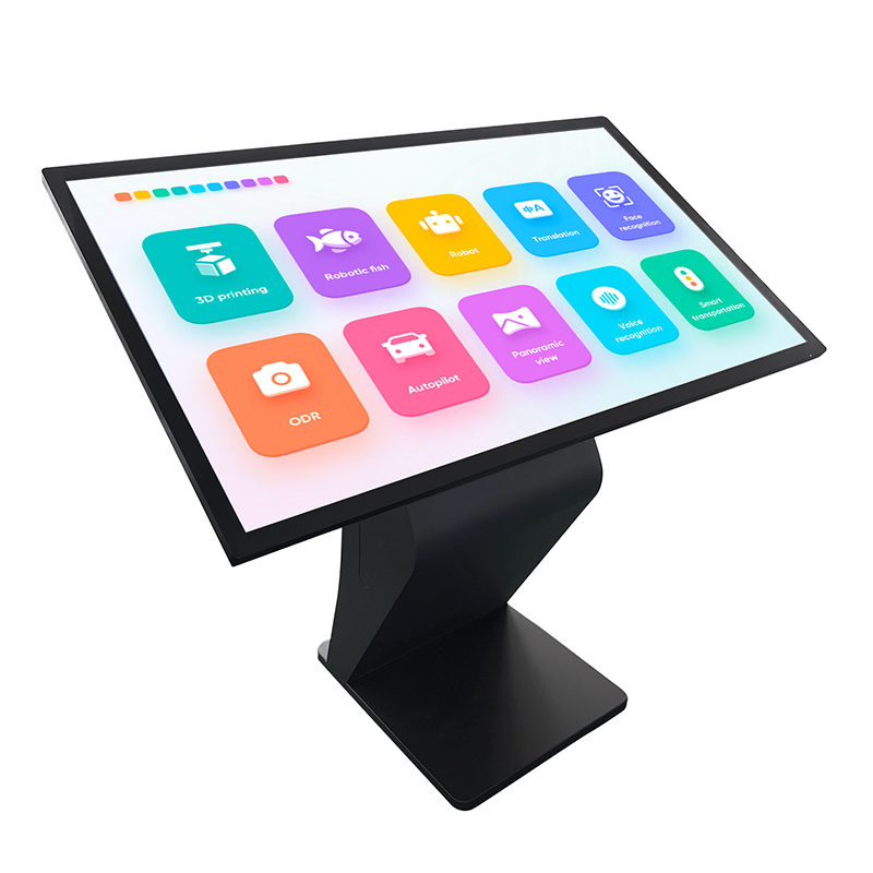 info query station with dynamic display touch screen wayfinding multi media digital horizontal lcd display information kiosk