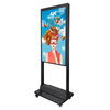 semi-outdoor lcd advertising video display storefront high bright dual-screen sunlight readable stand window facing signage