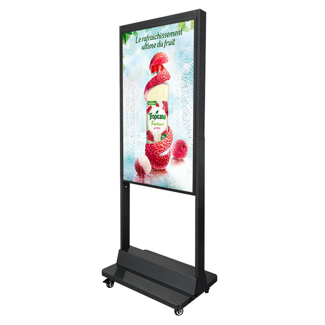 stand 2500nit 700nit advertising digital semi outdoor vertical lcd double sided player shop stand window display screen signage