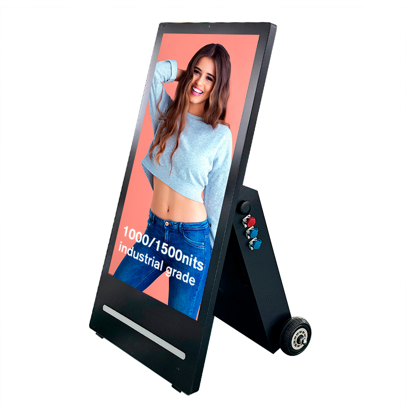 sunlight readable advertising outdoor lcd screen digital player display rechargeable signage waterproof portable battery poster