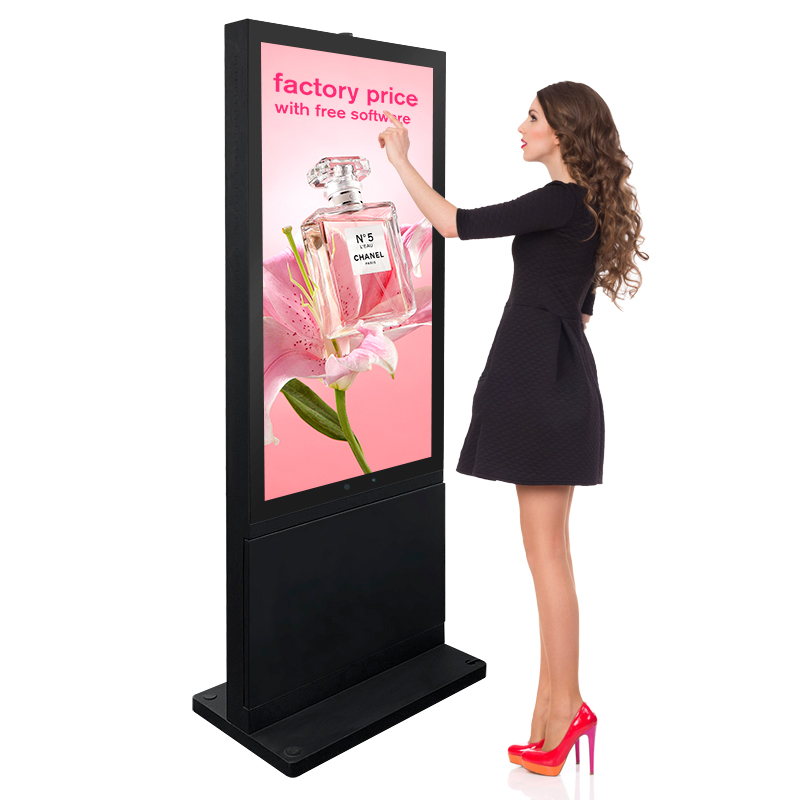 Outdoor Waterproof IP 65 2500nits High Brightness LCD Capacitive Touch Screen Wifi Advertising Digital Signage