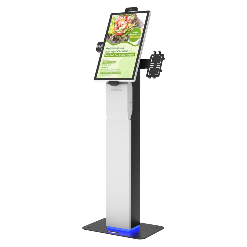 NFC reader facial recognition receipt printer qr sode scanner screen payment restaurant self automatic payment checkout order kiosk