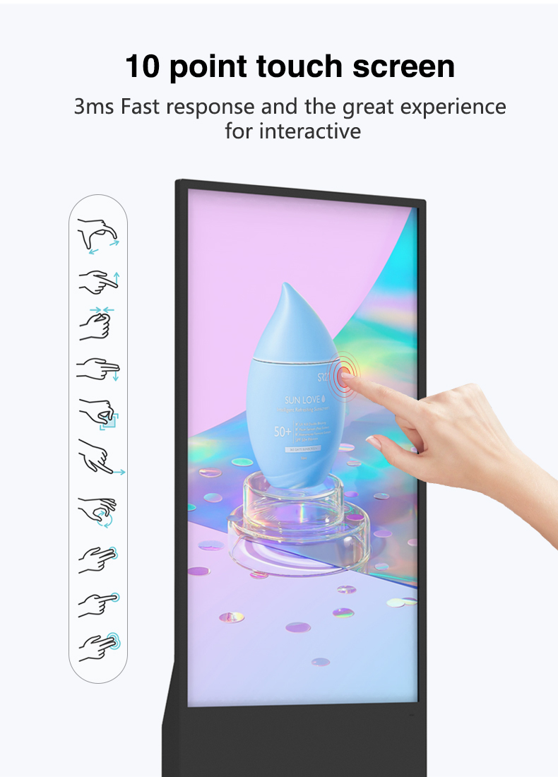 Remote Managed Interactive Touch Screen LCD Display for Business Use