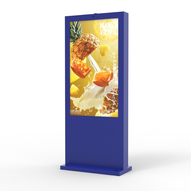 55 65 75 98 Inch 3000Nits Waterproof Lcd Advertising Display Player Floor Stand Capacitive Touch Totem Outdoor Digital Signage