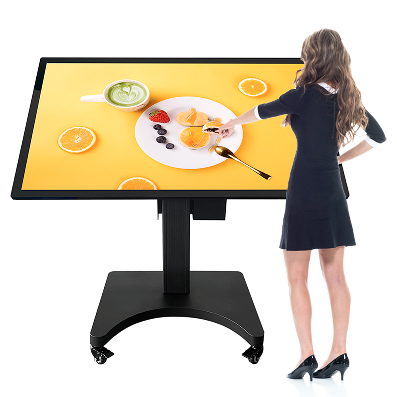 trade show multi flip 43 55 inch smart player interactive display lifting touch screen table