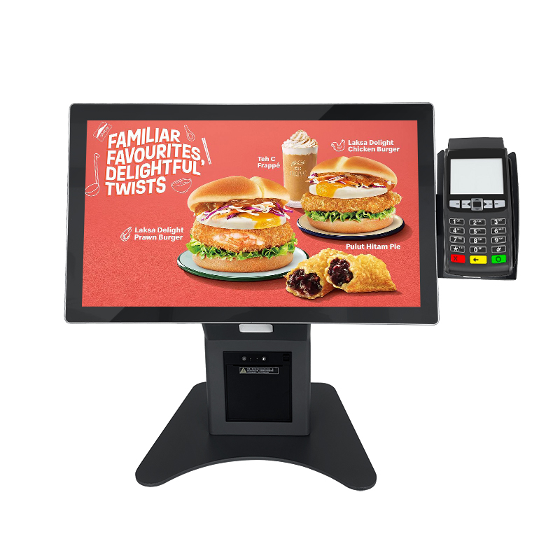Hot Selling Restaurant Fast Food Qr Scanner Touch Cashless Payment Pos Terminal Printer Ordering Self Checkout Kiosk