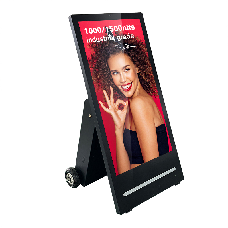 Hot Selling Capacitive/IR Touch Interactive Outdoor Mobile Battery Advertising Display