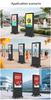 Dual-Sided 1800nits Full Color 10 Hours Working Battery Powered Mobile Wheels Digital Signage Display
