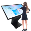 self service capacitive touch airport mall advertising screen K style horizontal stand information wayfinding interactive kiosk