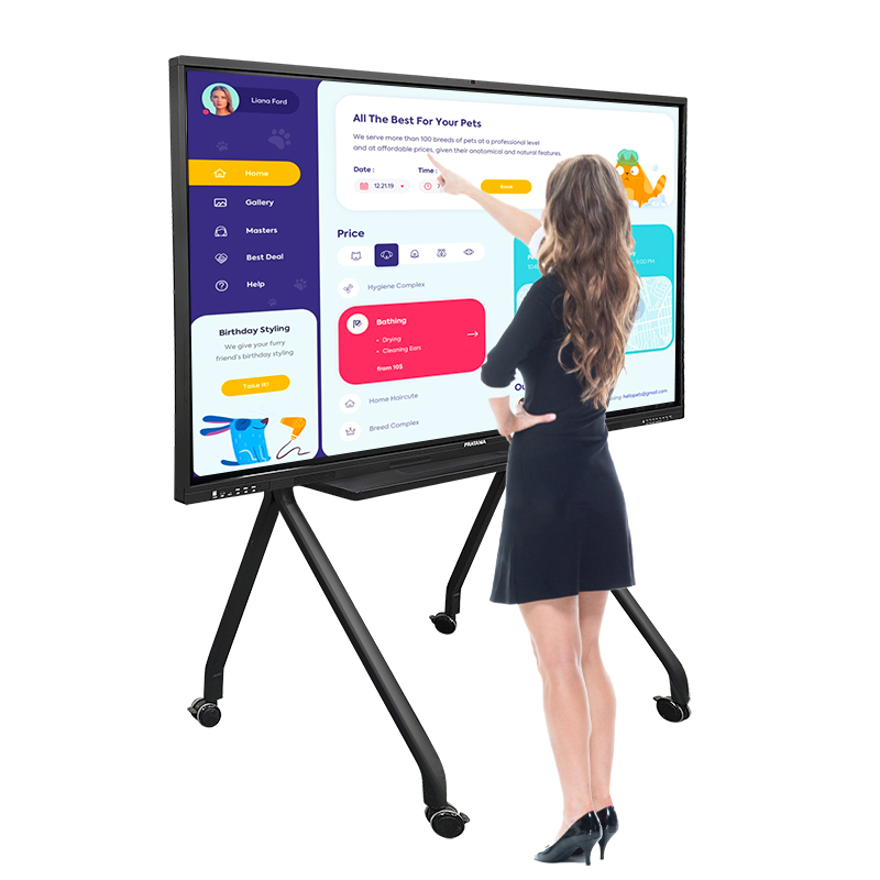 hot sale touch screen 4K digital flat panel display conference interactive electronic finger lcd teaching whiteboard