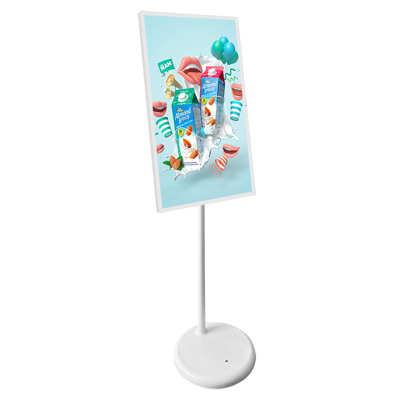 Wheels Portable Movable Lcd Screen Interactive TV Display