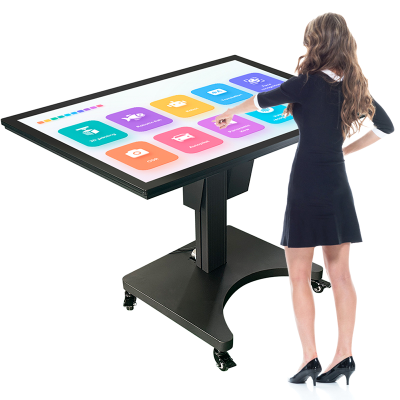 Study Digital 43 55 Inch Capacitive Voice Advertising Game Touch Display Lifting Interactive Screen Table