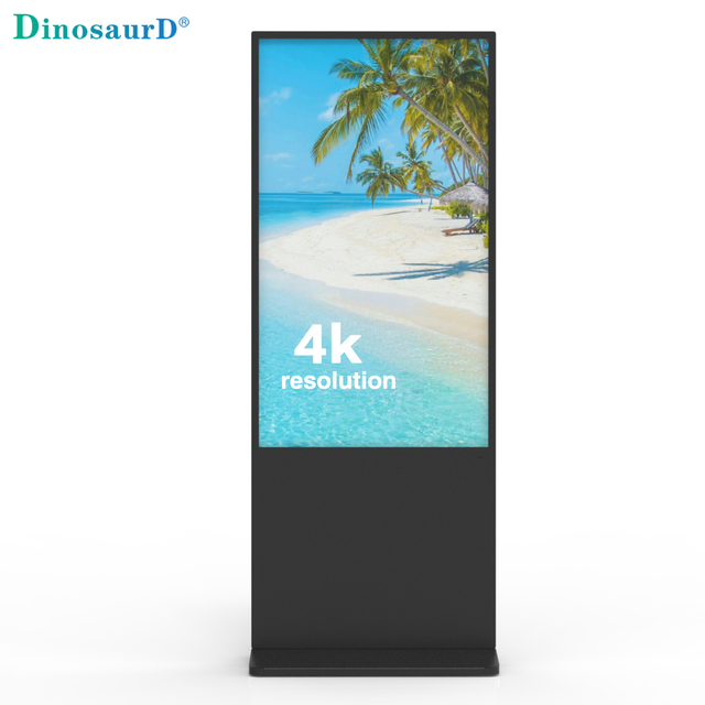 Ultra Thin 43 49 55 65 Inch Subway Station Airport Digital Signage Totem Touch 4K Indoor Lcd Floor Standing Advertising Display