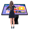 self service inqury floor stand digital all in one information interactive touch screen k type base horizontal kiosk