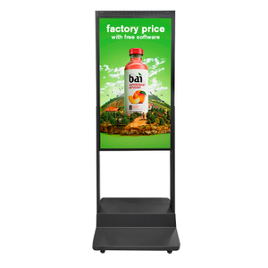 semi-outdoor lcd advertising video display storefront high bright dual-screen sunlight readable stand window facing signage