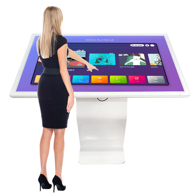 32/43/49/55 Inch Capacitive Touch All One PC Android Digital Signage K-Shaped Floor Standing Interactive Information Kiosk