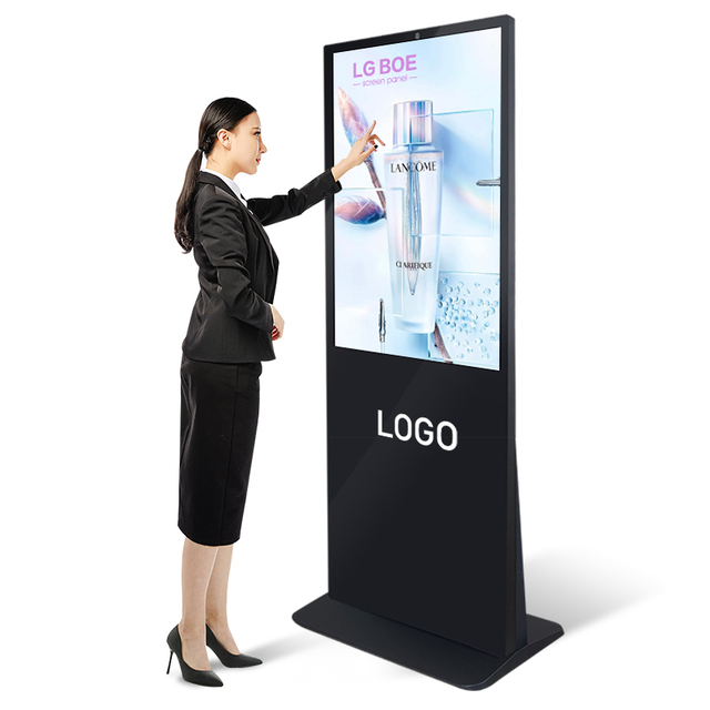 customize logo exhibition shopping mall display 4k smart player lcd poster touch screen kiosk indoor advertising floor stand interactive digital vertical signage