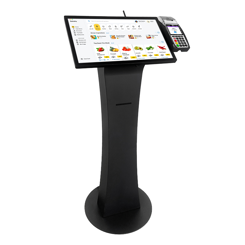 21.5 Inch Screen Fashion Design Display Adjustable Angle Self Payment Kiosks With Printer Scanner Graphic Touch Table Kiosk