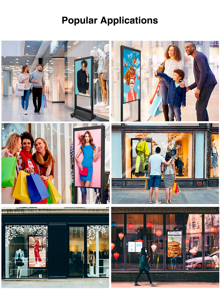 Hot Selling 2500nits 43 Inch High Brightness Advertising Shop LCD Hanging Display Window Digital Facing Ceiling Signage