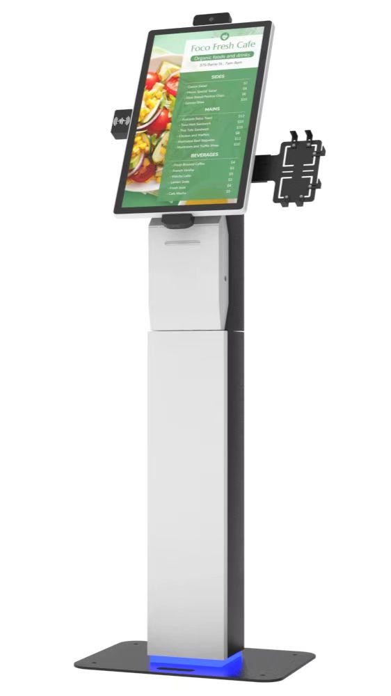 21.5 Inch Floor Stand PCAP Touch Kiosk Modular Style Self-Service POS Bracket QR Scanner and Printer Digital Signage Displays