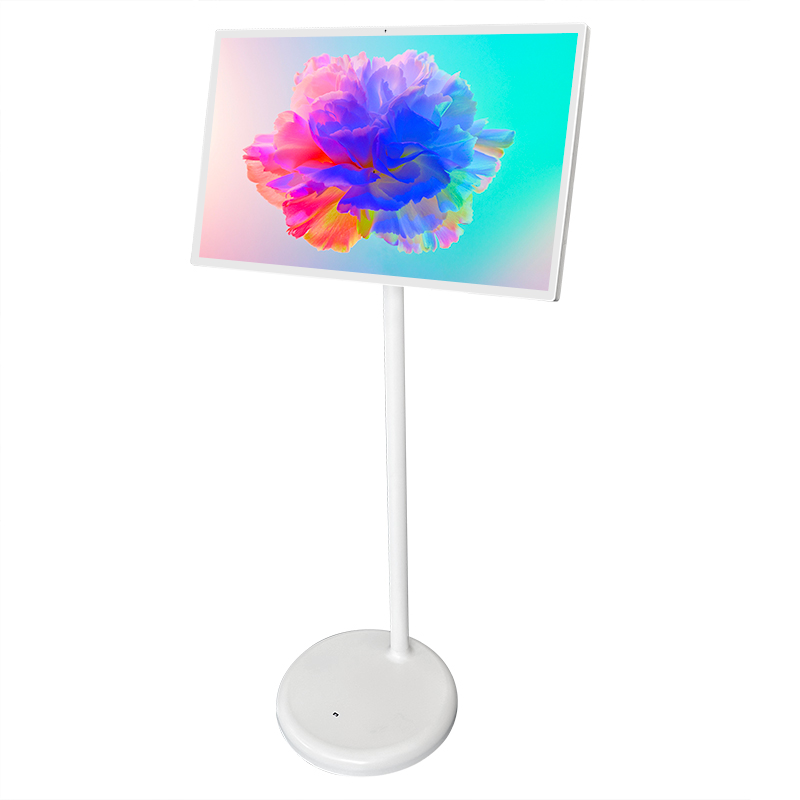 Wheels Portable Movable Lcd Screen Interactive TV Display