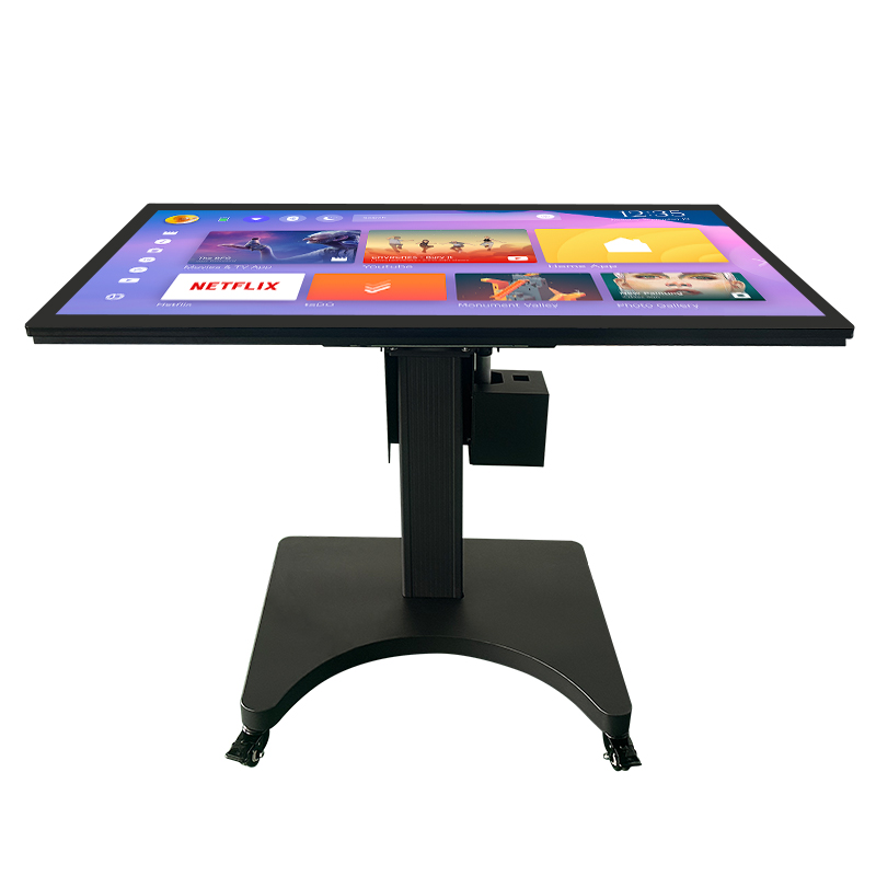 trade show multi flip 43 55 inch smart player interactive display lifting touch screen table