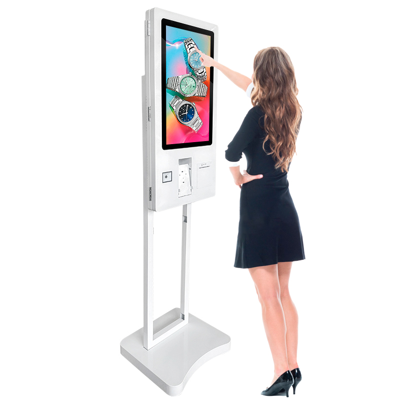 24-Inch All in One POS System with QR Code Scanner Floor-Standing Restaurant Ordering Self-Service Payment Kiosk