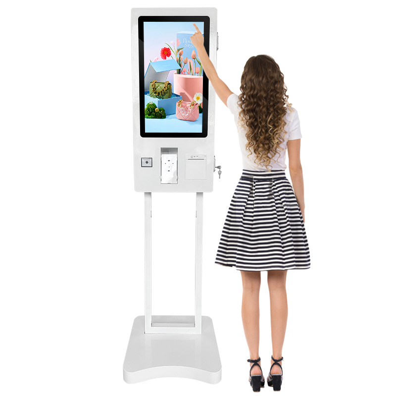24 inch floor stand supermarket payment check out self service kiosk