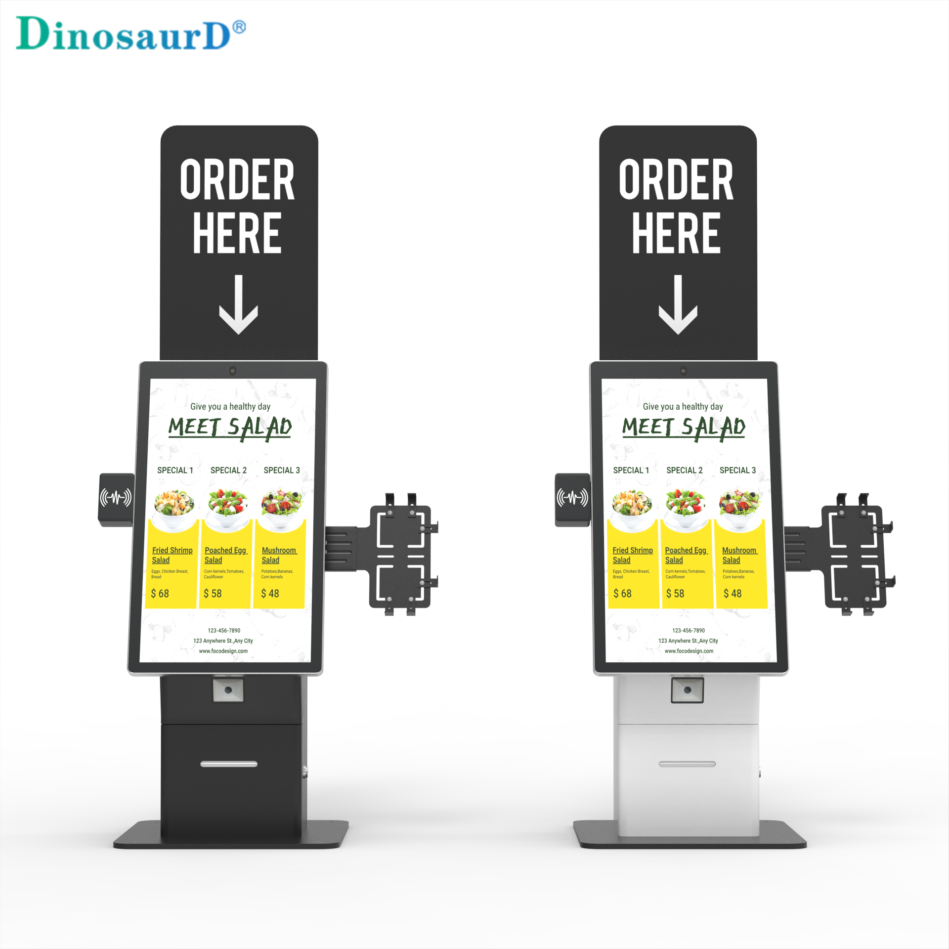 all-in-one customized logo backplate screen checkout payment scanner touch automatic terminal self-service order printer kiosk