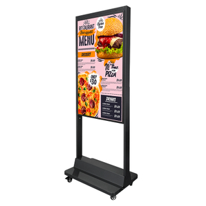 shop mall store restaurant advertising lcd semi-outdoor floor stand digital poster double sided screen ceiling window signage