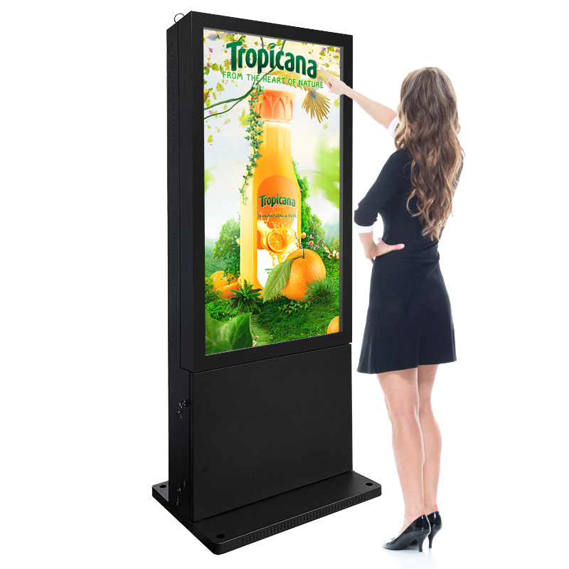55 Inch IP65 Waterproof Double Side Aluminum Cade Advertising Display Kiosk