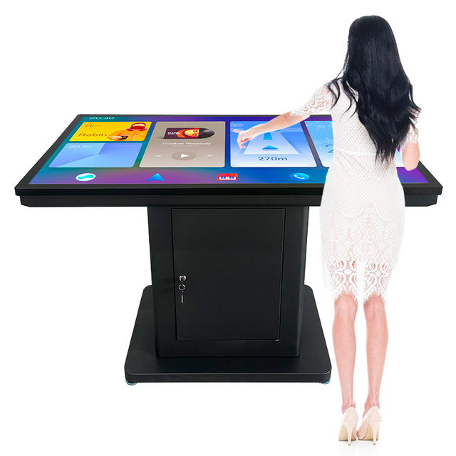 Free Standing 43 55 Inch Indoor Lcd Interactive Android Or Windows System Coffee 4k Game Smart Waterproof Touch Screen Table