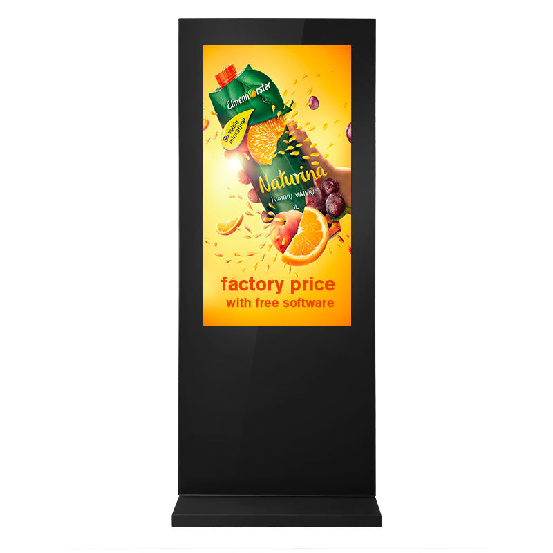 waterproof ip65 customized floor standing dual screen kiosk signage large advertising outdoor digital bus double side totem