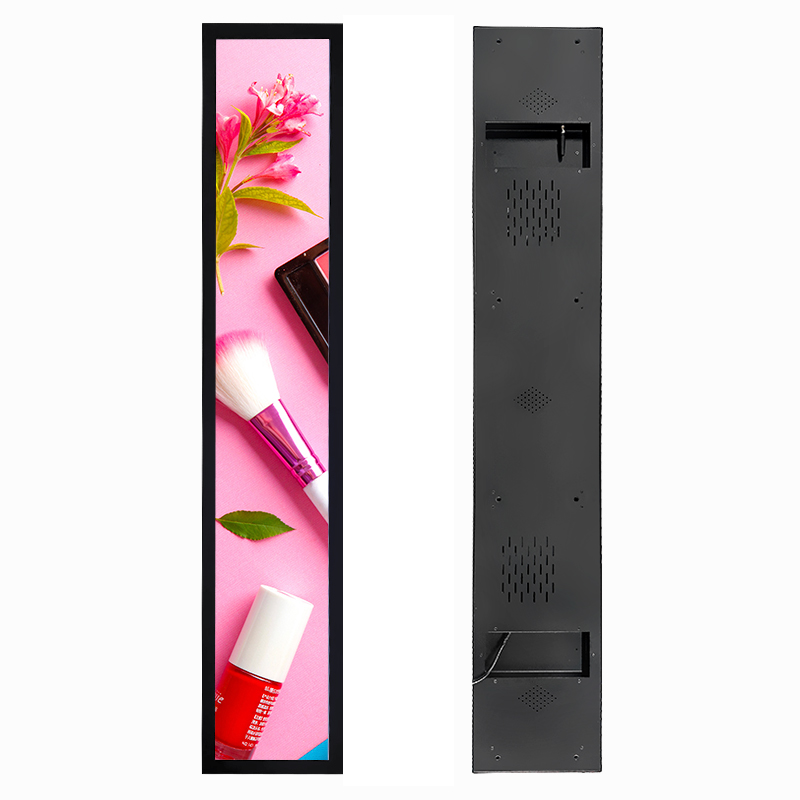 multi size high brightness digital signage indoor advertising media display bar stretched lcd monitor wide shelf screen player