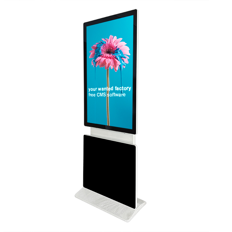 360 Indoor Flexible Touch Screen Signage Digital Rotatable Lcd Display Stand Interactive Player Rotating Advertising Kiosk