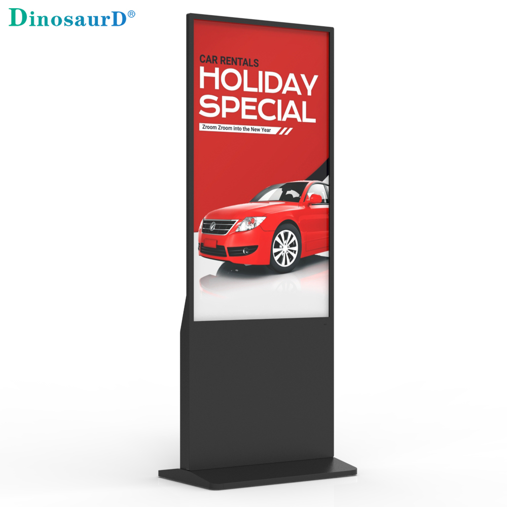 Ultra Thin 43 49 55 65 Inch Subway Station Airport Digital Signage Totem Touch 4K Indoor Lcd Floor Standing Advertising Display
