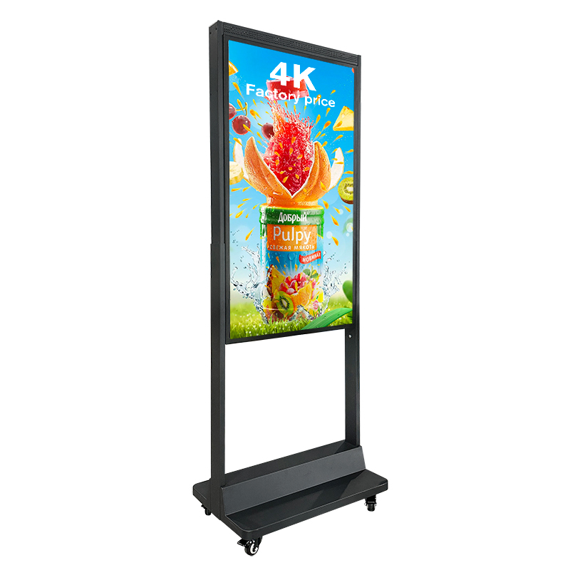 stand 2500nit 700nit advertising digital semi outdoor vertical lcd double sided player shop stand window display screen signage