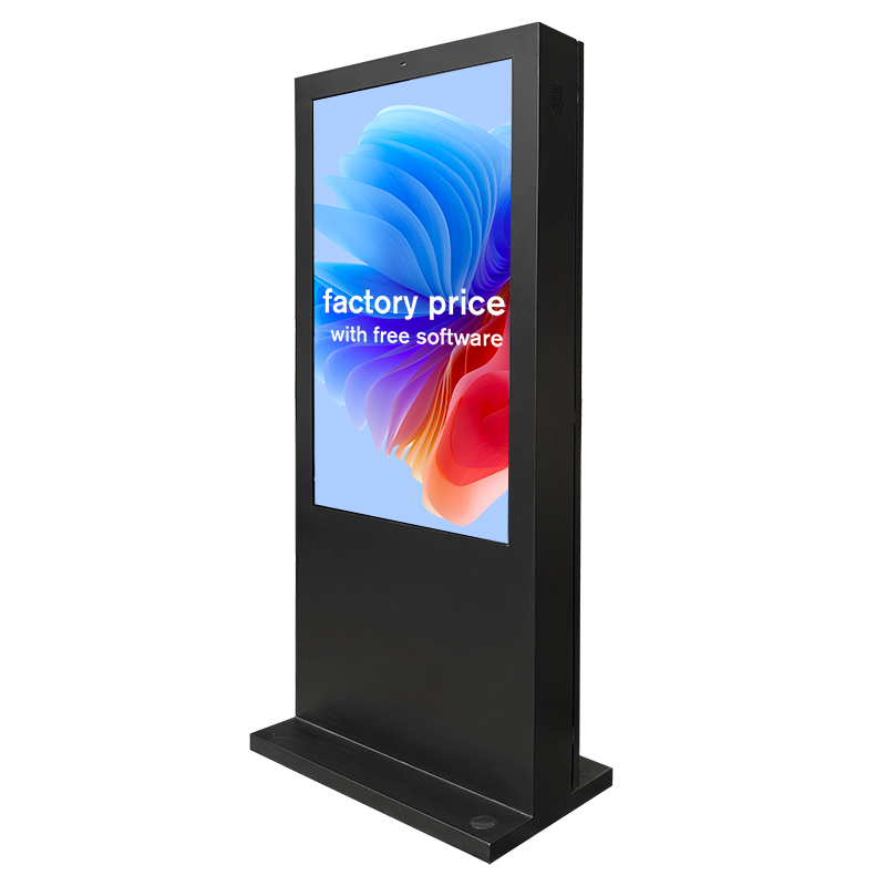 lcd sun readable park bus station airport advertising video player outdoor digital display vertical stand waterproof totem