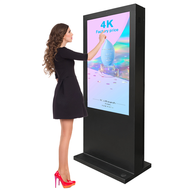 32-86 inch free cms dustproof large floor stand lcd display waterproof media player advertising screen big outdoor digital totem