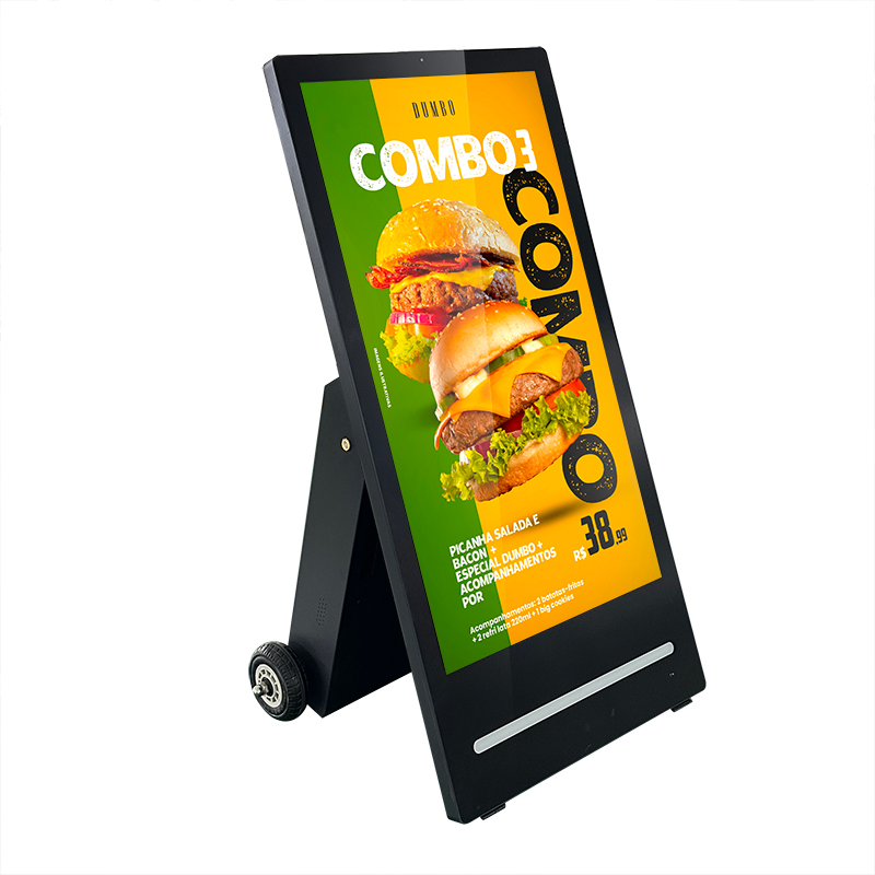 sunlight readable advertising outdoor lcd screen digital player display rechargeable signage waterproof portable battery poster