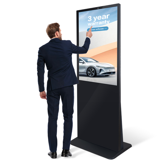 public Information display 65 inch LCD screen indoor free stand digital signage