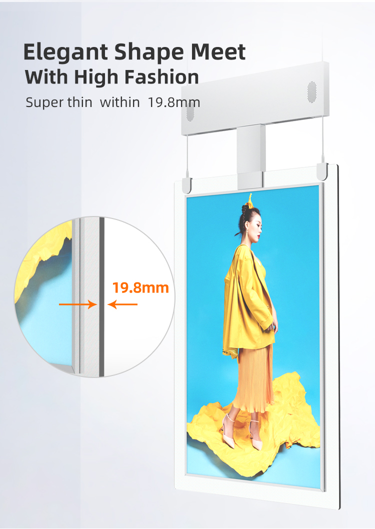 Customized Semi LCD Screen Ceiling Hanging Window Facing Advertising Display