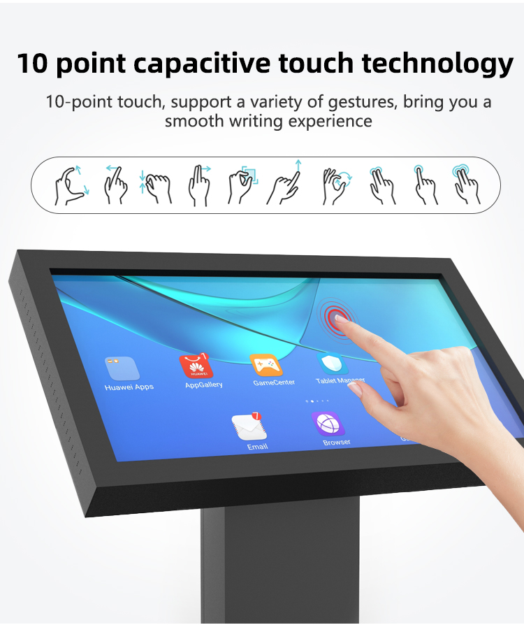 Outdoor Capacitive Touch Digital Signage Totem with Weather-Proof Design